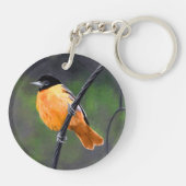 Oriolmalerei - Original Vogelkunst Schlüsselanhänger (Rückseite)