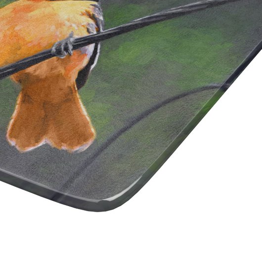 Oriolmalerei - Original Vogelkunst Schneidebrett (Ecke)