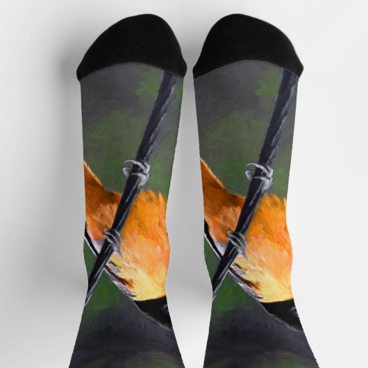 Oriolmalerei - Original Vogelkunst Socken (Oben)
