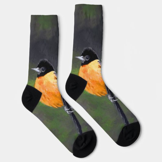 Oriolmalerei - Original Vogelkunst Socken (Rechts)