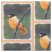 Oriolmalerei - Original Vogelkunst Stoff (Nahaufnahme)