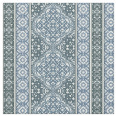 Orion Blue Decorative Boho Tile Pattern Stoff (Nahaufnahme)