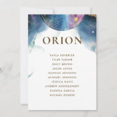 Orion Celestial Seating Plan Card mit Gästennamen (Vorderseite)