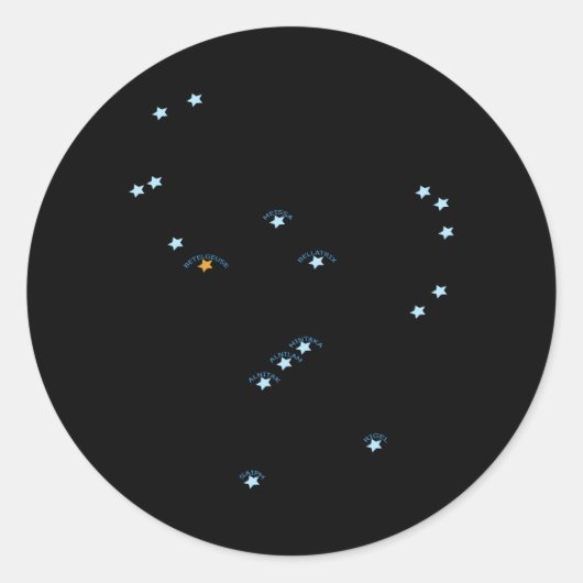 Orion Constellation Runder Aufkleber (Vorderseite)