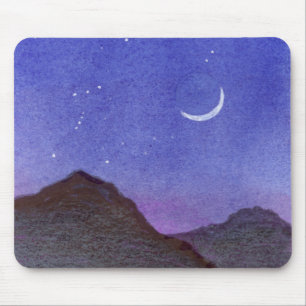 Orion & Crescent Moon Mountains Mousepad
