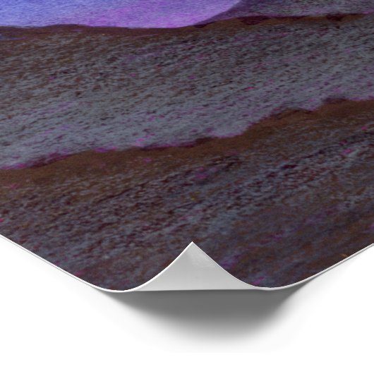 Orion & Crescent Moon Mountains Poster (Ecke)