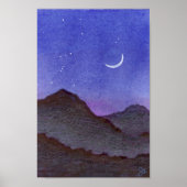 Orion & Crescent Moon Mountains Poster (Vorne)