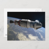 Orion Kapsel und Delta IV obere Bühne im Orbit Postkarte (Vorne/Hinten)