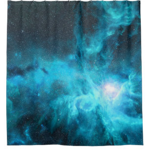 Orion Nebel, blaues Licht, Astronomie. Duschvorhang