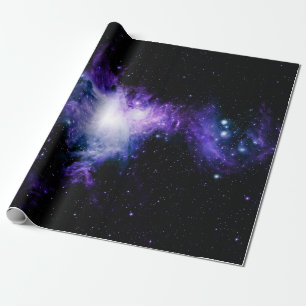 Orion Nebel Langes Lila Blau Geschenkpapier