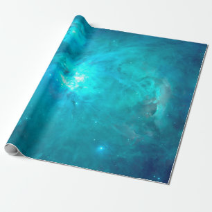 Orion Nebel Türkis Aquamarin Geschenkpapier