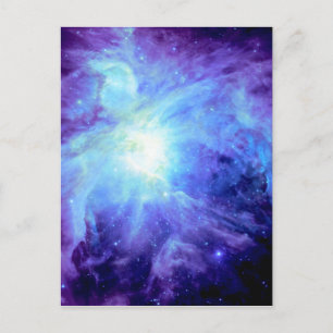 Orion Nebel Türkis Periwinkle Lavendel Galaxie Postkarte