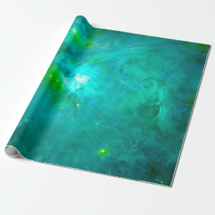 Orion Nebula Aqua Aquamarin Geschenkpapier