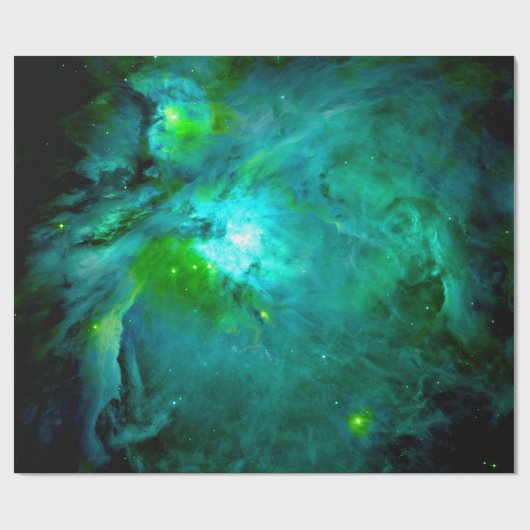 Orion Nebula Aquamarin Green Geschenkpapier (Flach)