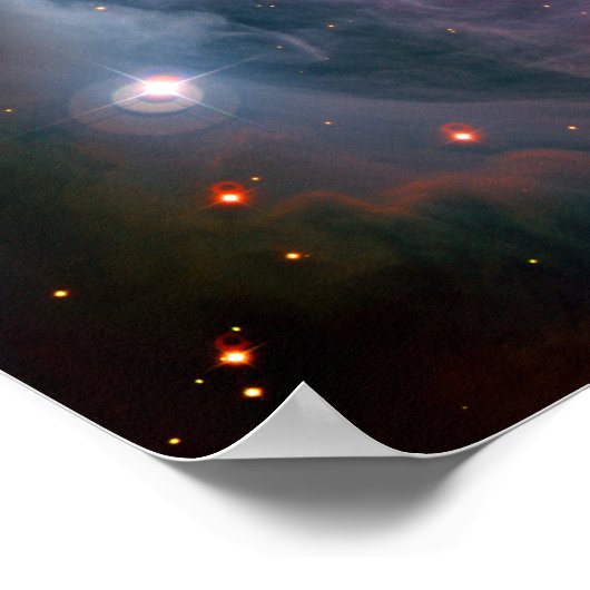 Orion Nebula Lila Space Poster (Ecke)