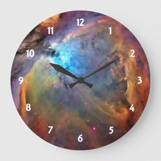 Orion Nebula Raumgalaxie Große Wanduhr (Vorderseite)