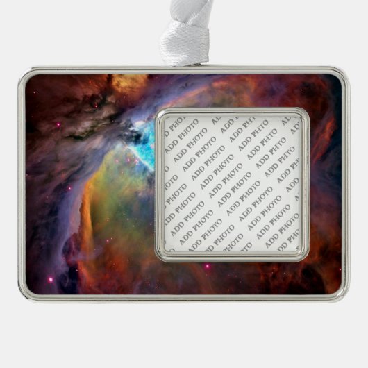 Orion Nebula Raumgalaxie Rahmen-Ornament Silber (Vorderseite)