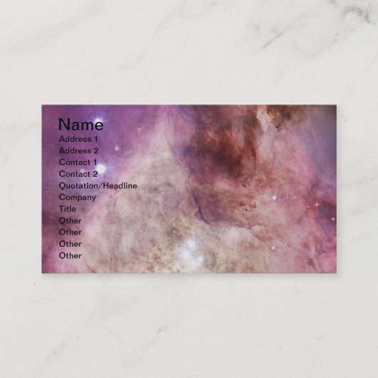 Orion Nebula rosa Visitenkarte (Vorderseite)