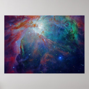 Orion Nebula schimmert die blaue NASA Poster