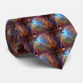 Orion Nebula Space Galaxy Tiled Necktie Krawatte (Gerollt)