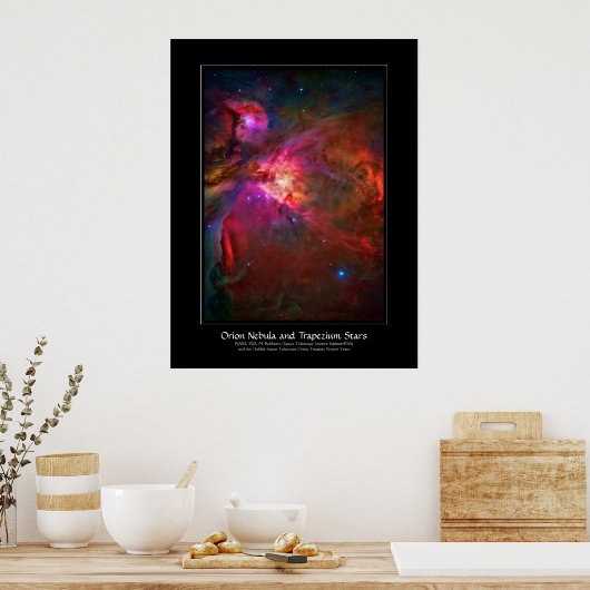 Orion Nebula und Trapezium Stars Poster (Küche)