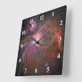 Orion Nebula Weiße Zahlen Quadratische Wanduhr (Winkel)