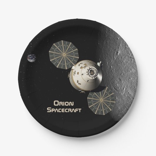 Orion Spacecraft am Lunar Pappteller (Vorderseite)
