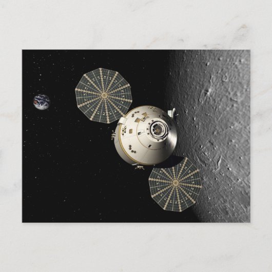 Orion Spacecraft am Lunar Postkarte (Vorderseite)