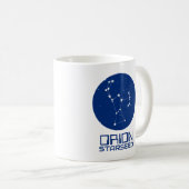 Orion Starseed Tasse - Blau & Weiß Cosmic Design (VorderseiteRechts)