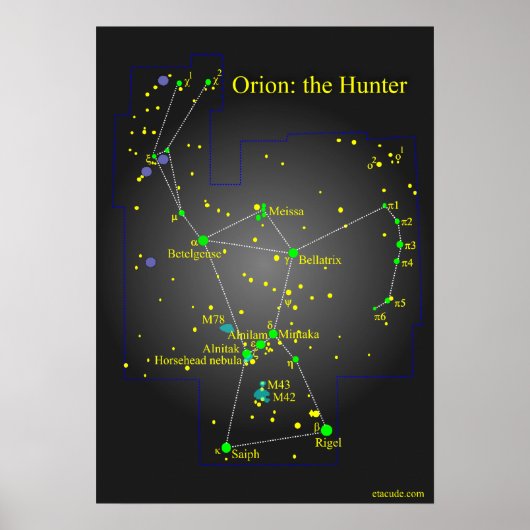 Orion the Great Hunter Constellation Poster (Vorne)