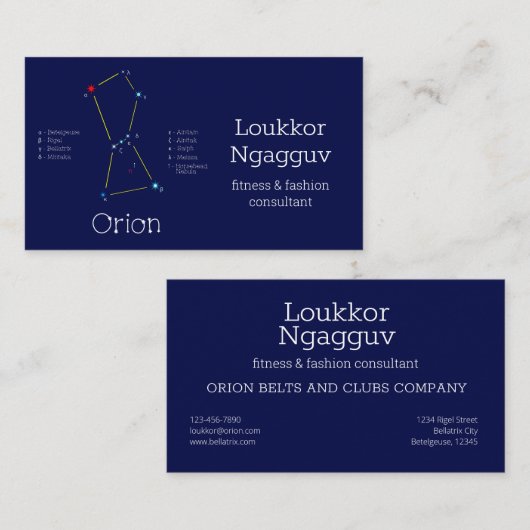 Orion Visitenkarte (Vorne/Hinten)