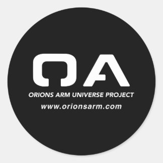 Orion's Arm Universum Projekt einfaches schwarzes  Runder Aufkleber