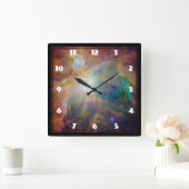 Orions-Nebelfleck-Astronomie-Foto Quadratische Wanduhr (Zuhause)