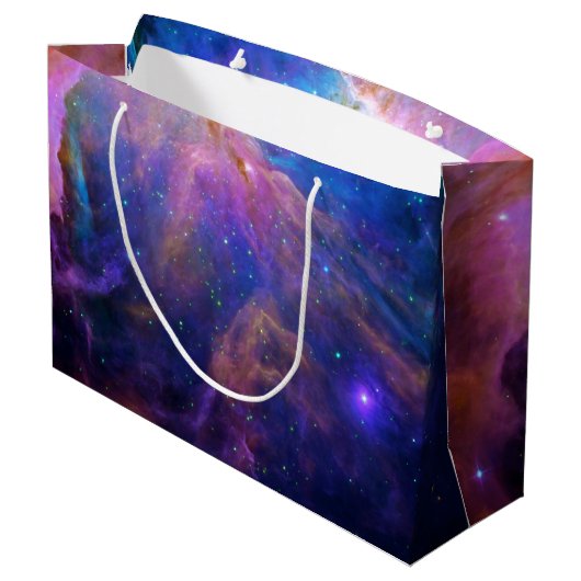 Orions-Nebelfleck-Geschenk-Tasche Große Geschenktüte (Rückseite Schrägansicht)