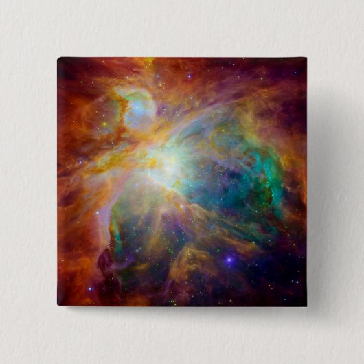 Orions-Nebelfleck Hubble Spitzer Raum Button (Vorderseite)