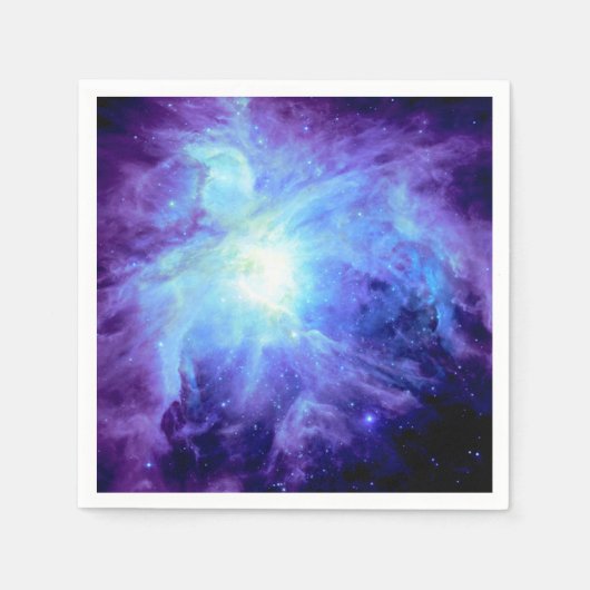 Orions-Nebelfleck-Singrün-blaue Serviette (Vorderseite)