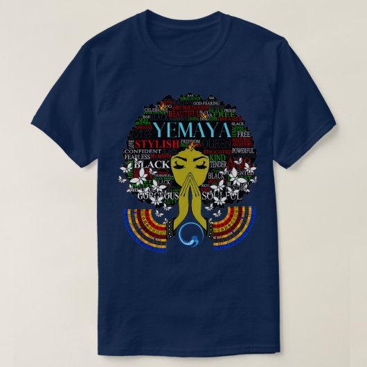 Orisha Yemaya die Göttin des Ozeans, der große Mot T-Shirt (Design vorne)