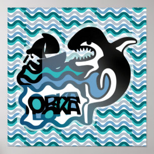 ORKA LOKA / ORCA LOCA VON MASANSER pixelat Poster