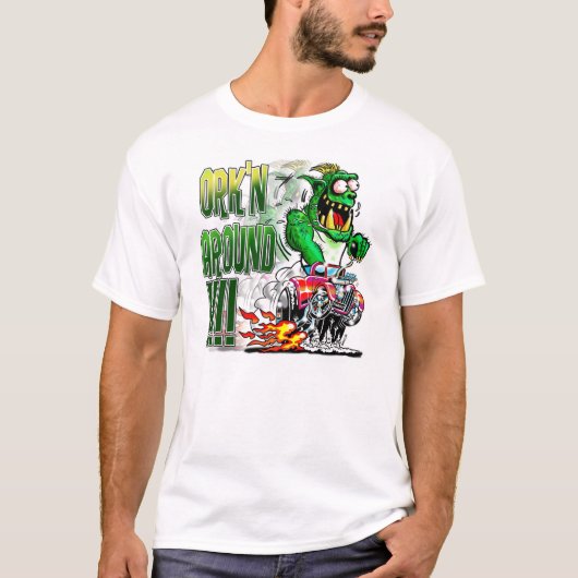 Ork'n um Monster-Auto-Cartoon-Shirt T-Shirt (Vorderseite)