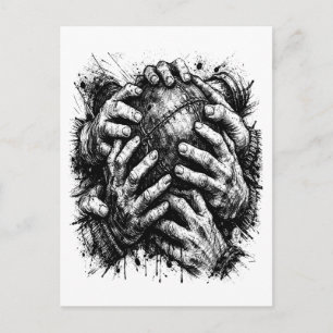 Orkney Dark Art Ink Illustration – Greifende Hände Postkarte