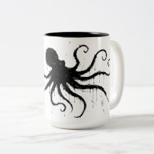 Orkney Dark Ink Illustration – Grasping Octopus