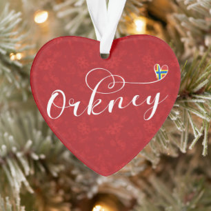 Orkney Flag in Heart, Northern Isles, Schottland Ornament