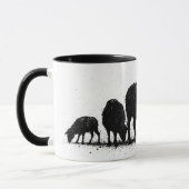 Orkney-Schafe — Tintensilhouette-Herde Tasse (Links)