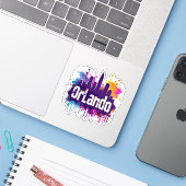 Orlando Aufkleber (Laptop mit iPhone)