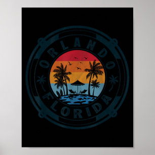 Orlando Beach Florida Sommerurlaub Vintage Poster