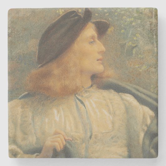 Orlando (Beautiful Young Man) (von E.R. Hughes) Steinuntersetzer (Vorderseite)