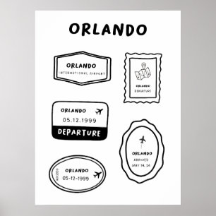 Orlando - Briefmarke   Minimalistisch Poster