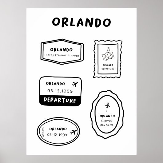 Orlando - Briefmarke | Minimalistisch Poster (Vorne)