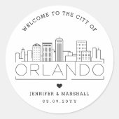 Orlando City Skyline | Begrüßungsnachricht Runder Aufkleber (Vorderseite)