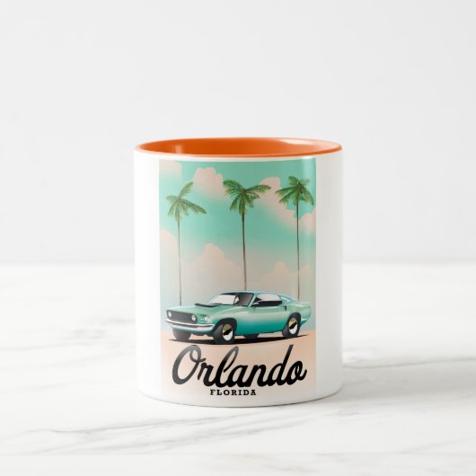 Orlando Dusk Florida Reiseplakat Zweifarbige Tasse (Mittel)